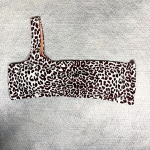 J.Crew One-shoulder Leopard Print Bikini‎ Top Ladies Size 2X NEW